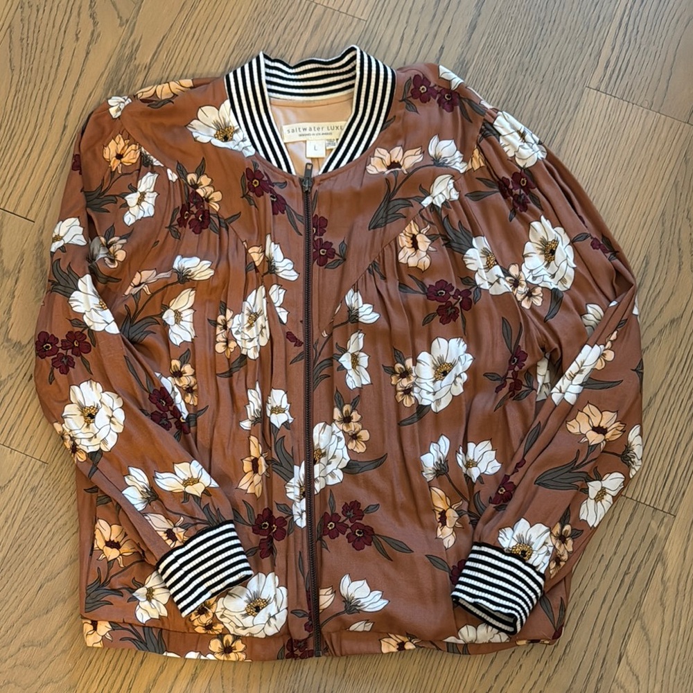 Floral “ bomber” style jacket